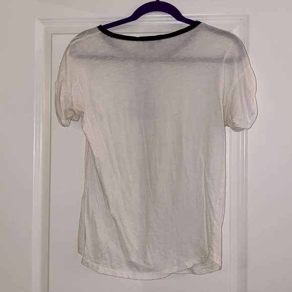 J Crew Size Small White Tee with Black Bow - Picture 2 of 3